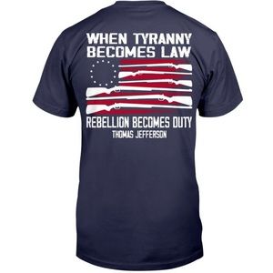 MAGA Merch Mens “When Tyranny Becomes Law” Navy Short Sleeve T-Shirt Size 4X